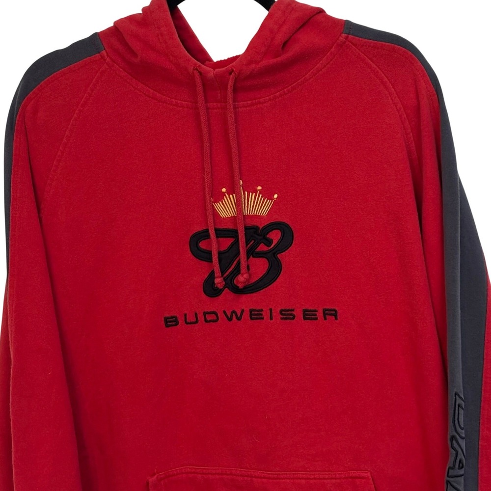 Winners Circle Dale Earnhardt Jr Budweiser Racing Hoodie Red Mens XL Embroidered